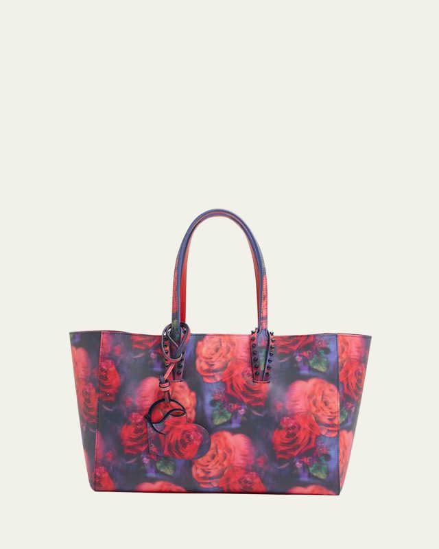 Cabata Soft Small Tote Bag in Rose Printed Leather